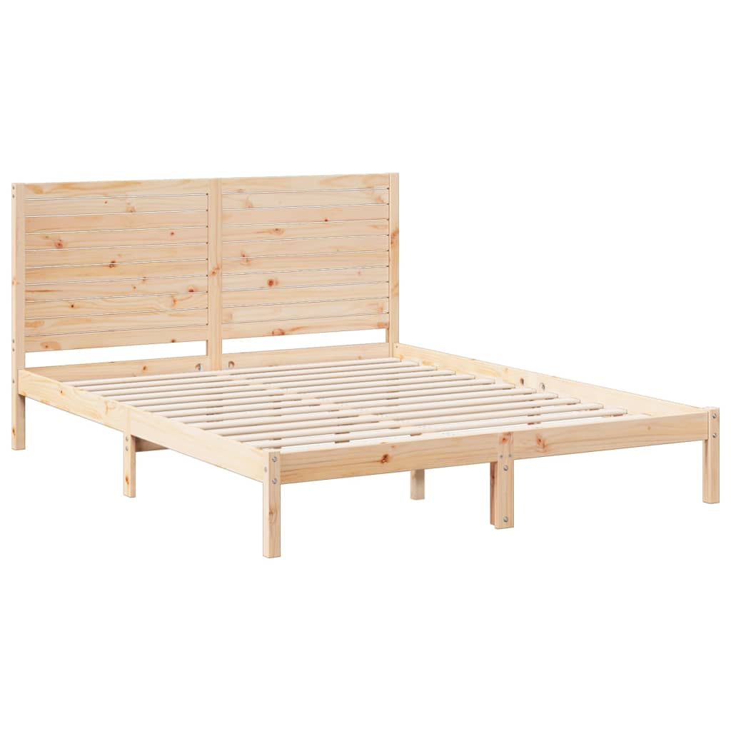 Prodloužený Rám Postele Bez Matrace 140 X 210 Cm Masivní Dřevo