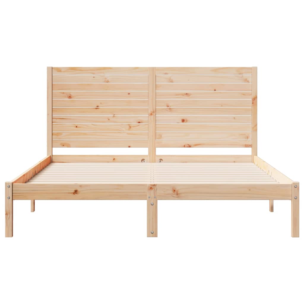 Prodloužený Rám Postele Bez Matrace 140 X 210 Cm Masivní Dřevo