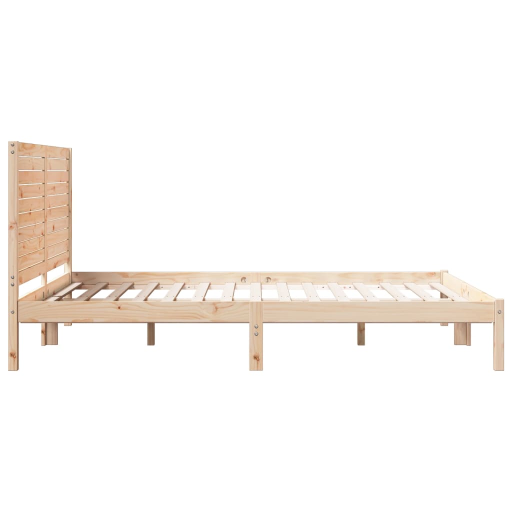 Prodloužený Rám Postele Bez Matrace 140 X 210 Cm Masivní Dřevo