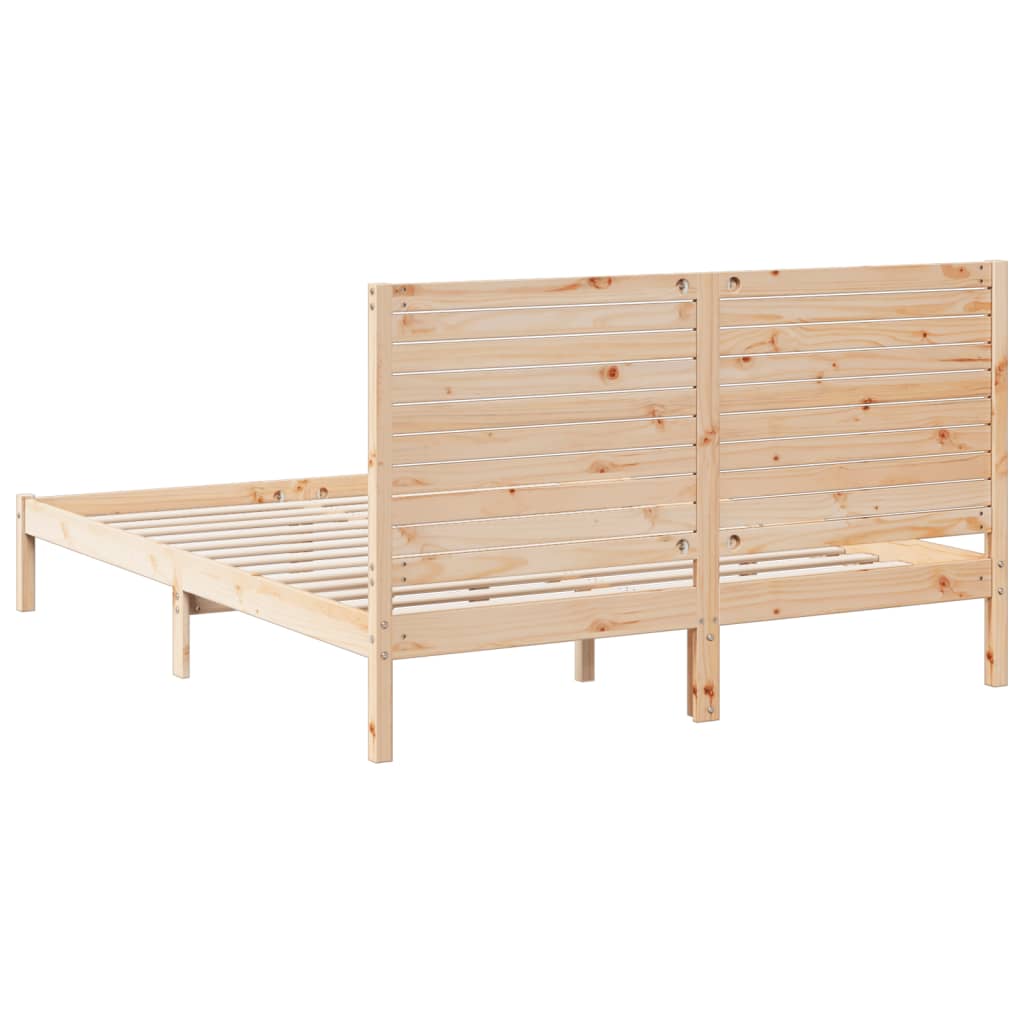 Prodloužený Rám Postele Bez Matrace 140 X 210 Cm Masivní Dřevo