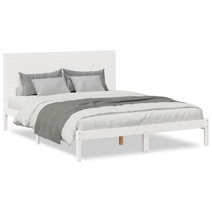 Prodloužený Rám Postele Bez Matrace Bílý 140 X 210 Cm Masiv