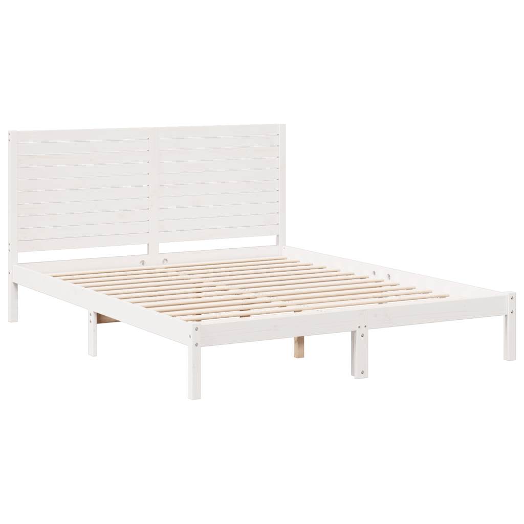 Prodloužený Rám Postele Bez Matrace Bílý 140 X 210 Cm Masiv