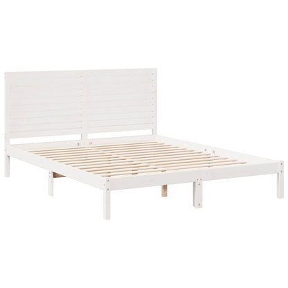 Prodloužený Rám Postele Bez Matrace Bílý 140 X 210 Cm Masiv