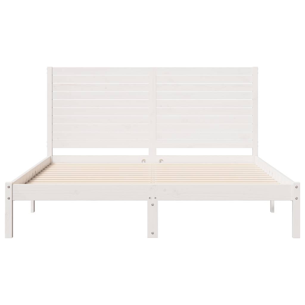 Prodloužený Rám Postele Bez Matrace Bílý 140 X 210 Cm Masiv