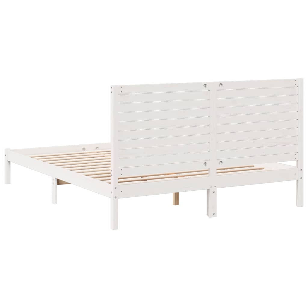 Prodloužený Rám Postele Bez Matrace Bílý 140 X 210 Cm Masiv