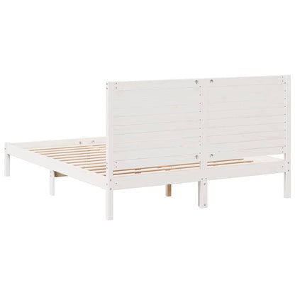 Prodloužený Rám Postele Bez Matrace Bílý 140 X 210 Cm Masiv