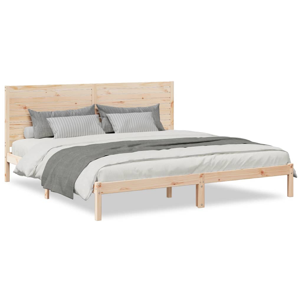 Prodloužený Rám Postele Bez Matrace 180 X 210 Cm Masivní Dřevo