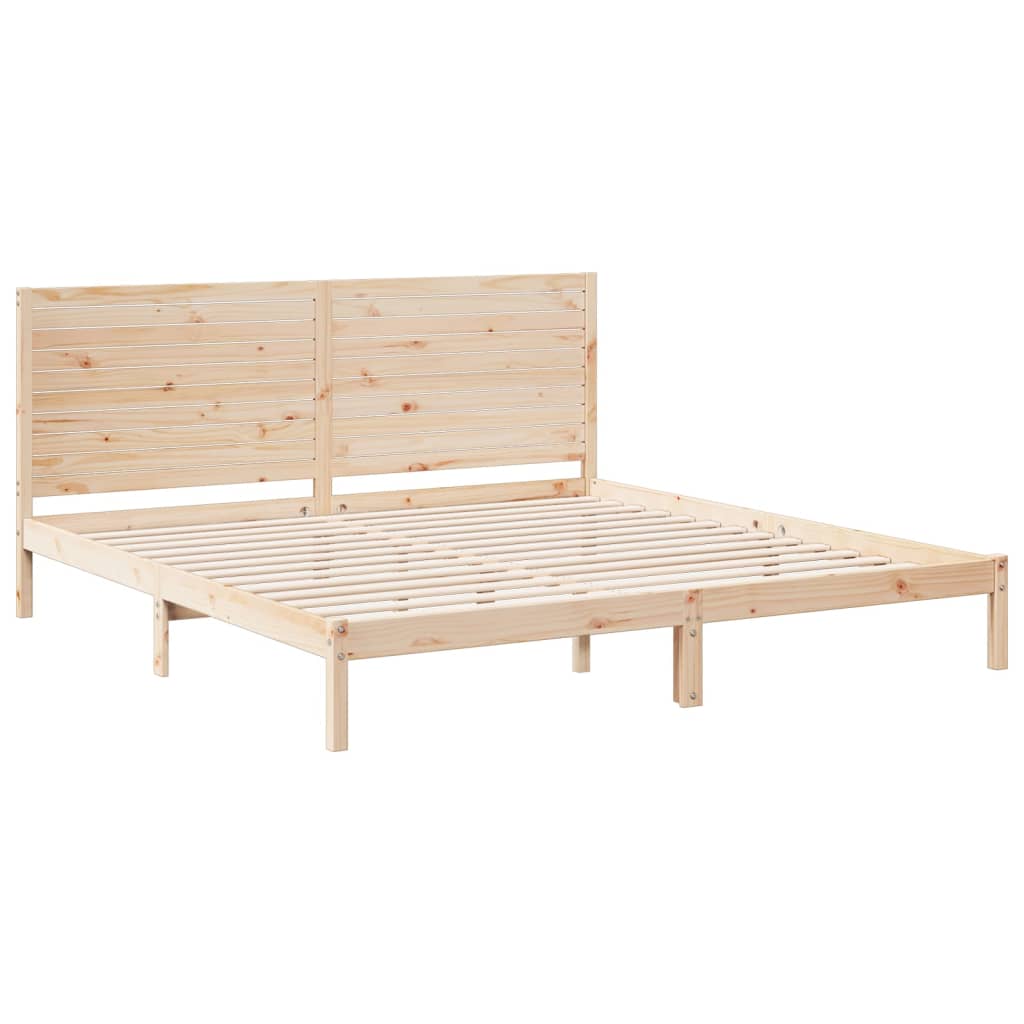 Prodloužený Rám Postele Bez Matrace 180 X 210 Cm Masivní Dřevo