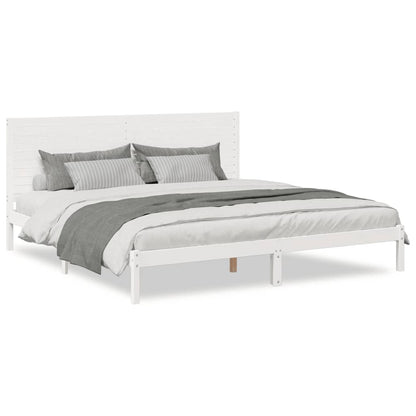 Prodloužený Rám Postele Bez Matrace Bílý 180 X 210 Cm Masiv