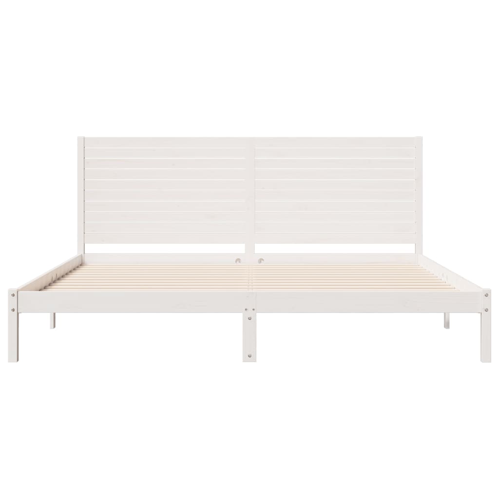 Prodloužený Rám Postele Bez Matrace Bílý 180 X 210 Cm Masiv