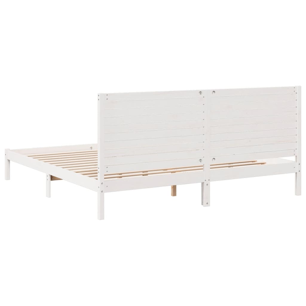 Prodloužený Rám Postele Bez Matrace Bílý 180 X 210 Cm Masiv