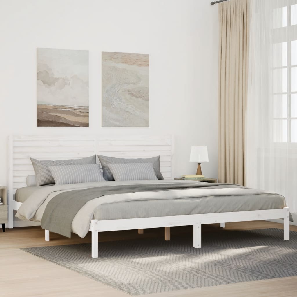 Prodloužený Rám Postele Bez Matrace Bílý 180 X 210 Cm Masiv