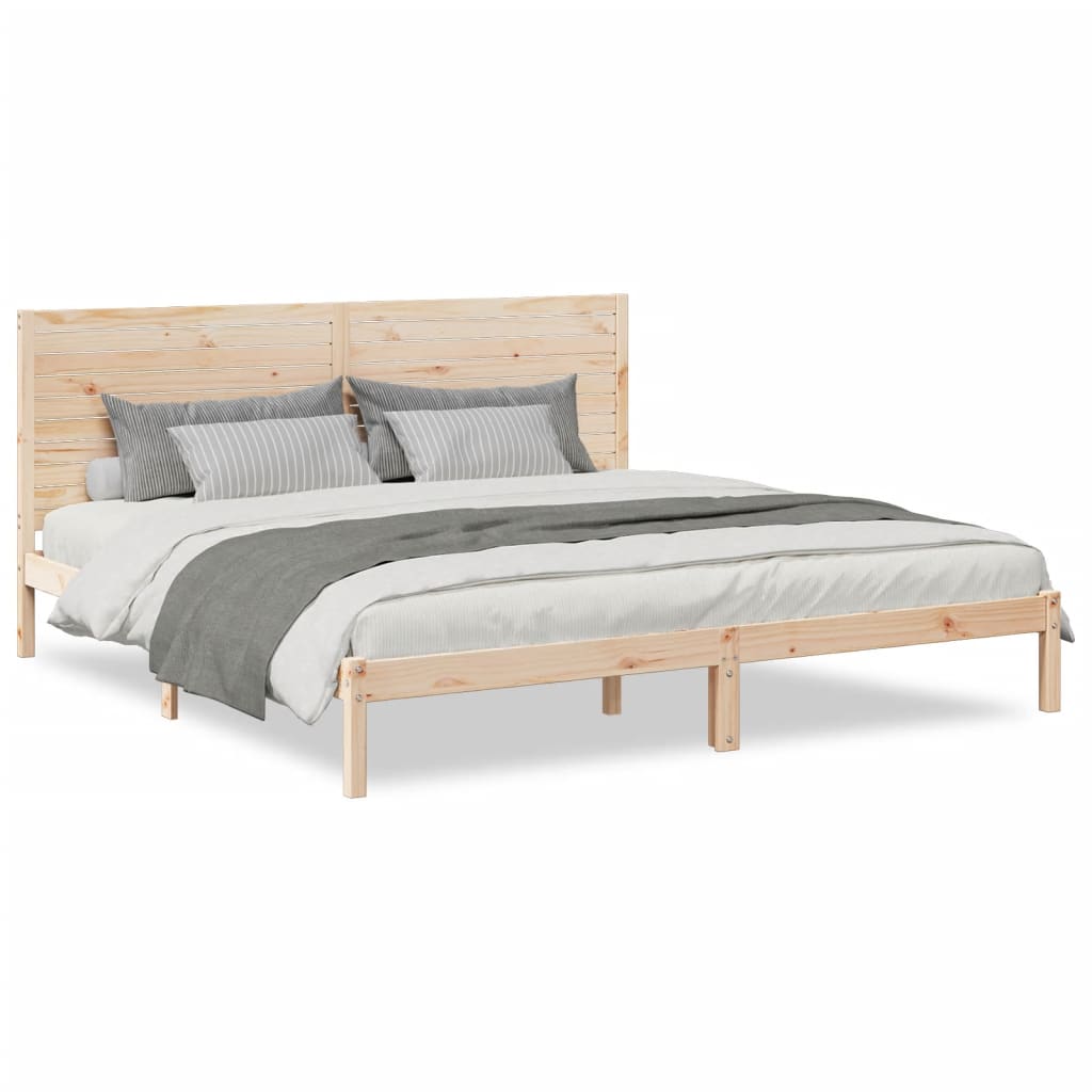 Prodloužený Rám Postele Bez Matrace 200 X 210 Cm Masivní Dřevo