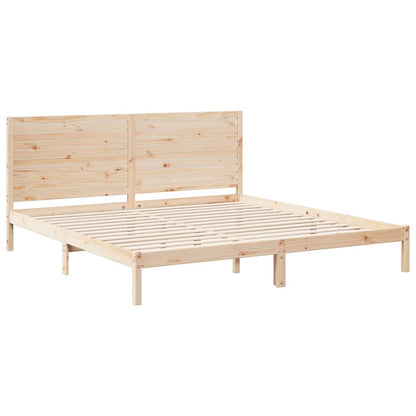 Prodloužený Rám Postele Bez Matrace 200 X 210 Cm Masivní Dřevo