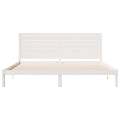 Prodloužený Rám Postele Bez Matrace Bílý 200 X 210 Cm Masiv