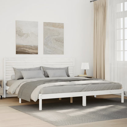 Prodloužený Rám Postele Bez Matrace Bílý 200 X 210 Cm Masiv