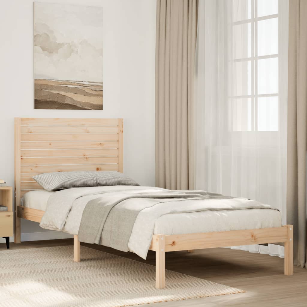 Prodloužený Rám Postele Bez Matrace 90 X 220 Cm Masivní Dřevo