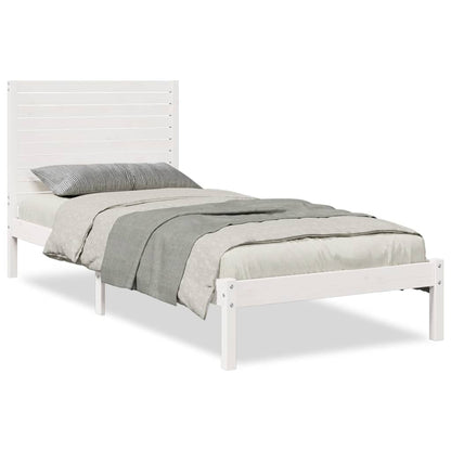 Prodloužený Rám Postele Bez Matrace Bílý 90 X 220 Cm Masiv