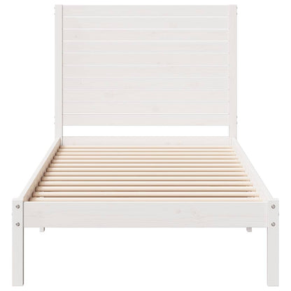 Prodloužený Rám Postele Bez Matrace Bílý 90 X 220 Cm Masiv