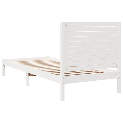 Prodloužený Rám Postele Bez Matrace Bílý 90 X 220 Cm Masiv