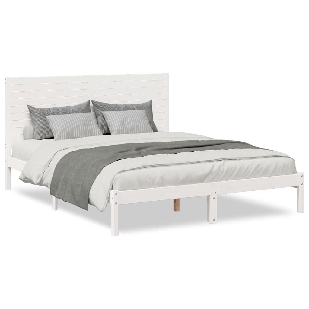 Prodloužený Rám Postele Bez Matrace Bílý 140 X 220 Cm Masiv