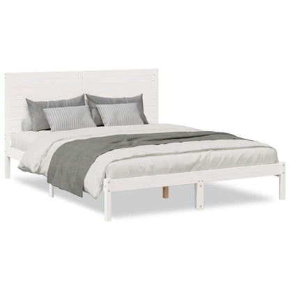 Prodloužený Rám Postele Bez Matrace Bílý 140 X 220 Cm Masiv