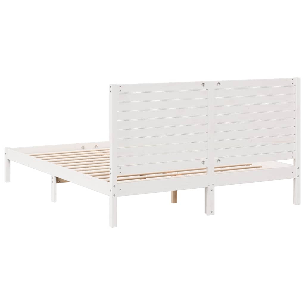 Prodloužený Rám Postele Bez Matrace Bílý 140 X 220 Cm Masiv