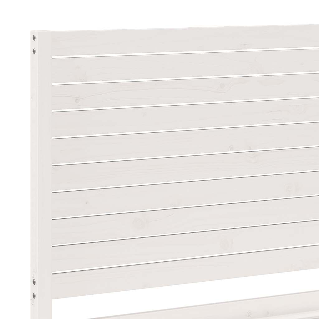 Prodloužený Rám Postele Bez Matrace Bílý 140 X 220 Cm Masiv