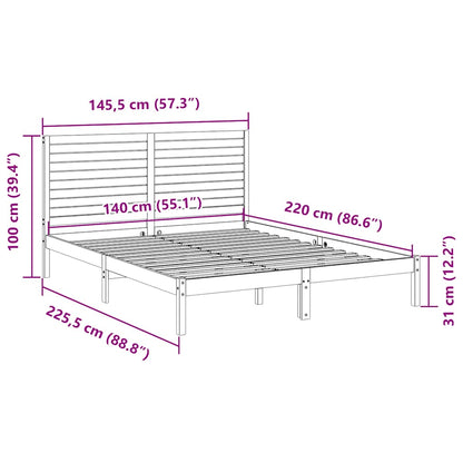 Prodloužený Rám Postele Bez Matrace Bílý 140 X 220 Cm Masiv