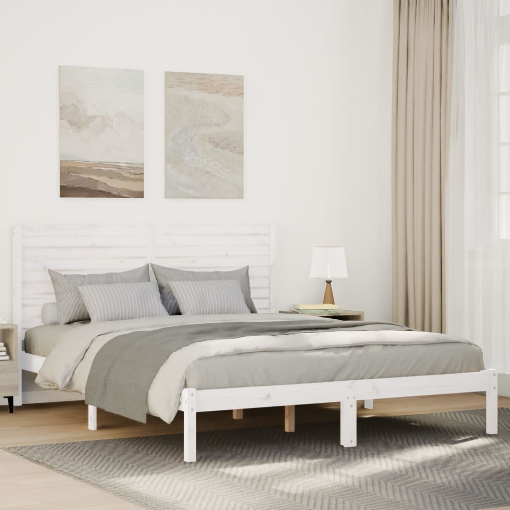 Prodloužený Rám Postele Bez Matrace Bílý 140 X 220 Cm Masiv