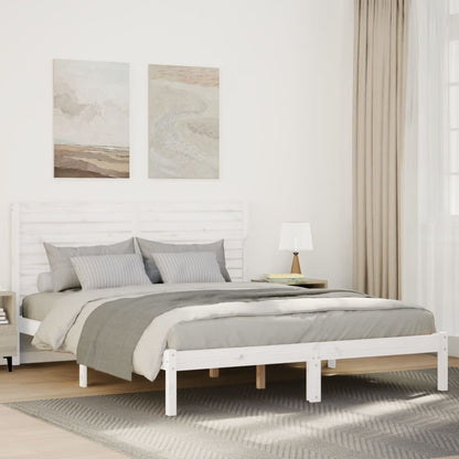 Prodloužený Rám Postele Bez Matrace Bílý 140 X 220 Cm Masiv