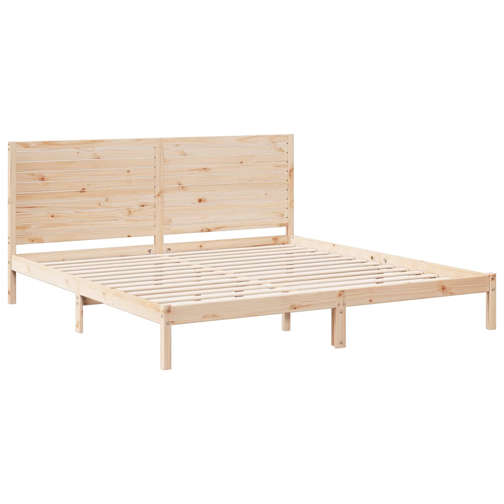Prodloužený Rám Postele Bez Matrace 180 X 220 Cm Masivní Dřevo