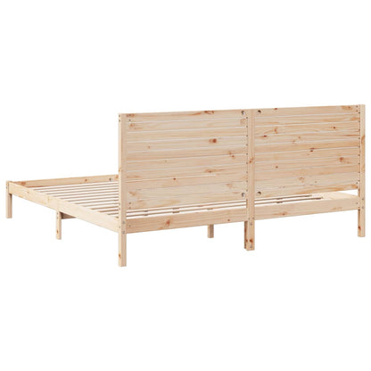 Prodloužený Rám Postele Bez Matrace 180 X 220 Cm Masivní Dřevo