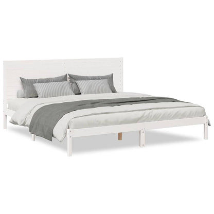 Prodloužený Rám Postele Bez Matrace Bílý 180 X 220 Cm Masiv