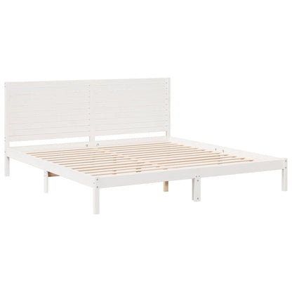 Prodloužený Rám Postele Bez Matrace Bílý 180 X 220 Cm Masiv