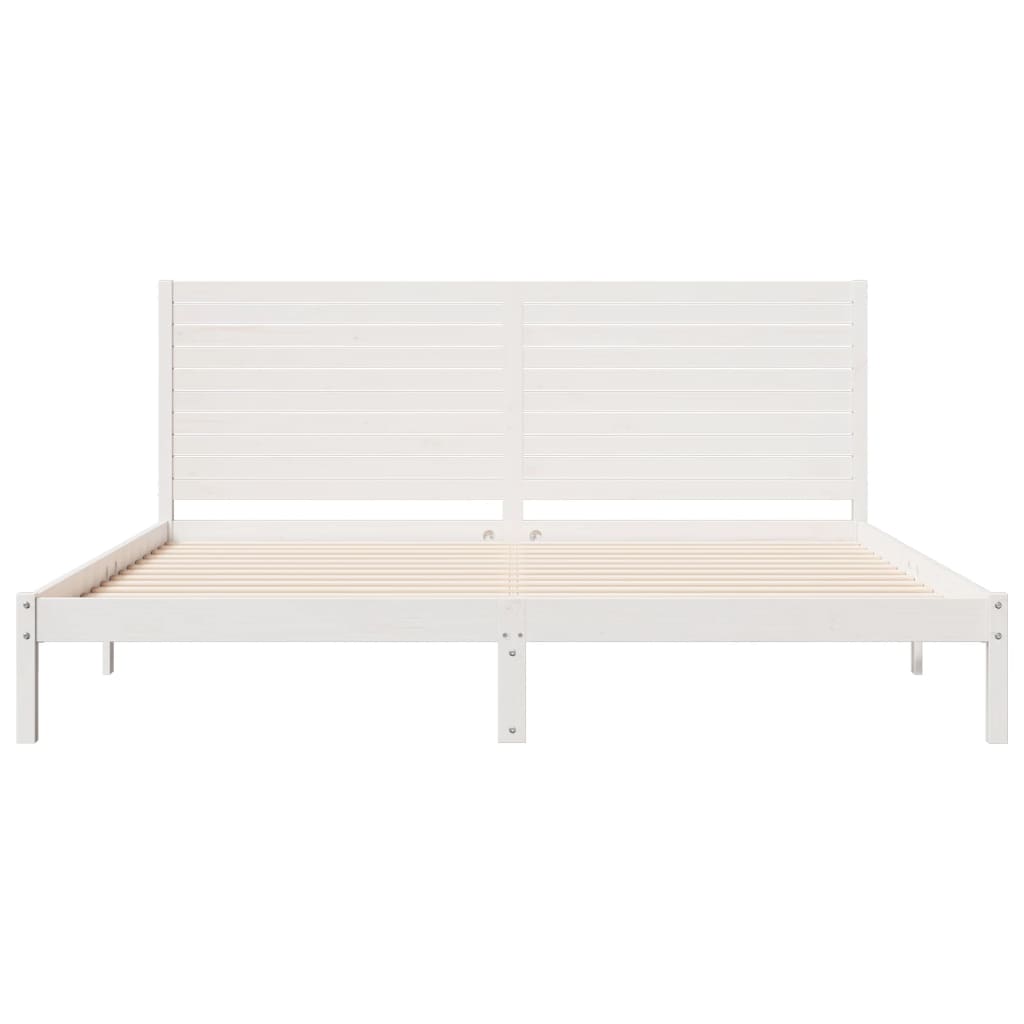 Prodloužený Rám Postele Bez Matrace Bílý 180 X 220 Cm Masiv