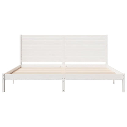 Prodloužený Rám Postele Bez Matrace Bílý 180 X 220 Cm Masiv