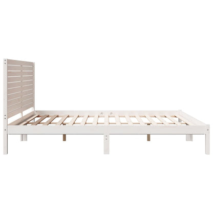 Prodloužený Rám Postele Bez Matrace Bílý 180 X 220 Cm Masiv