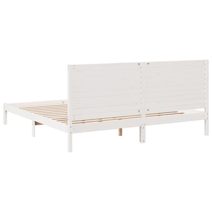 Prodloužený Rám Postele Bez Matrace Bílý 180 X 220 Cm Masiv