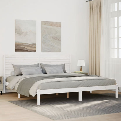 Prodloužený Rám Postele Bez Matrace Bílý 180 X 220 Cm Masiv