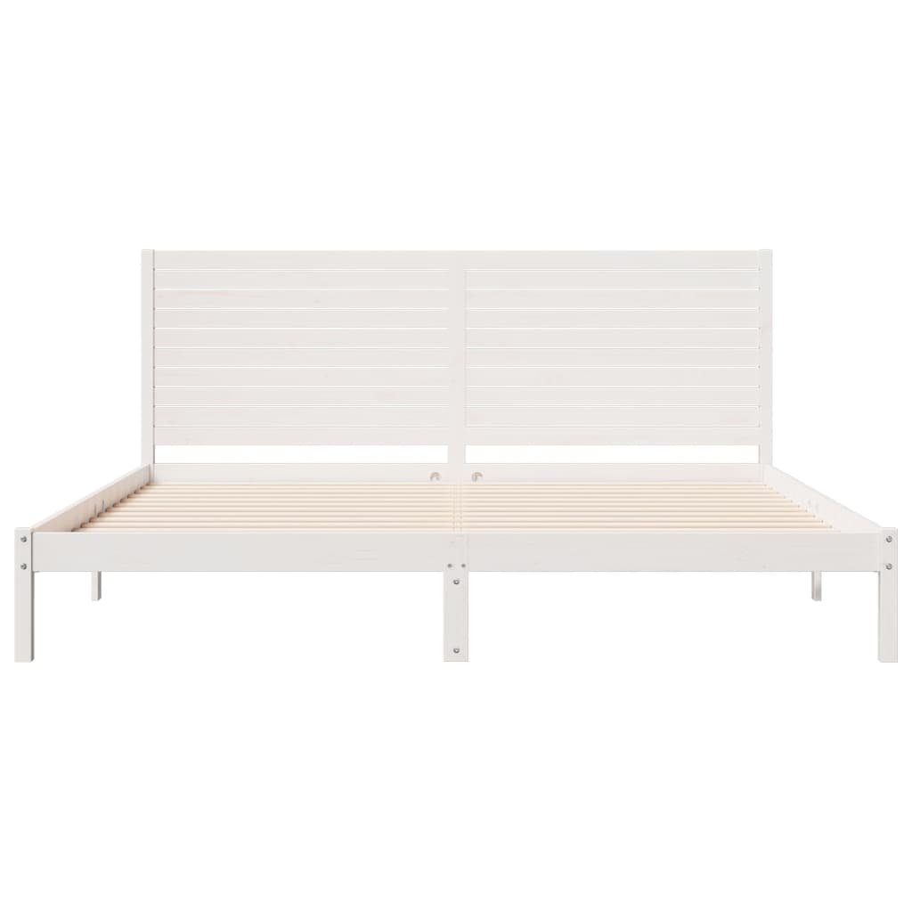 Prodloužený Rám Postele Bez Matrace Bílý 200 X 220 Cm Masiv