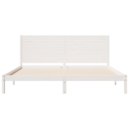 Prodloužený Rám Postele Bez Matrace Bílý 200 X 220 Cm Masiv