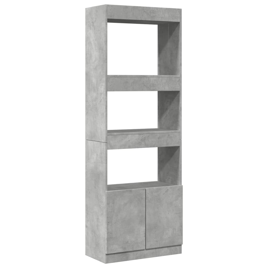Skříň Highboard Betonově Šedá 63 X 33 X 180 Cm Kompozitní Dřevo