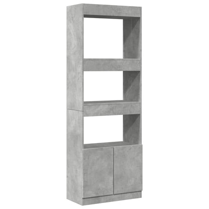 Skříň Highboard Betonově Šedá 63 X 33 X 180 Cm Kompozitní Dřevo