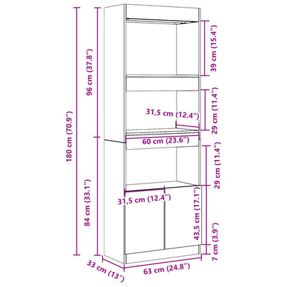 Skříň Highboard Betonově Šedá 63 X 33 X 180 Cm Kompozitní Dřevo