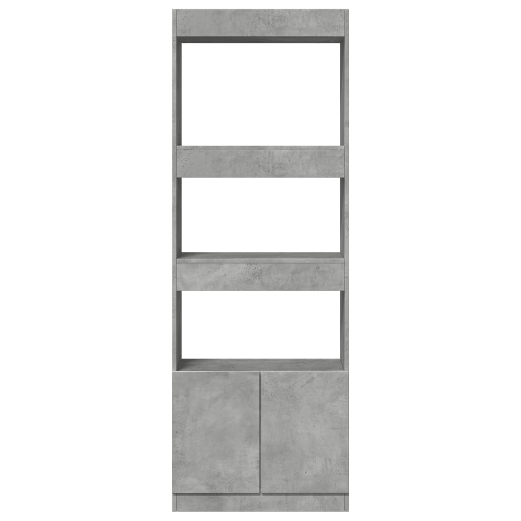 Skříň Highboard Betonově Šedá 63 X 33 X 180 Cm Kompozitní Dřevo