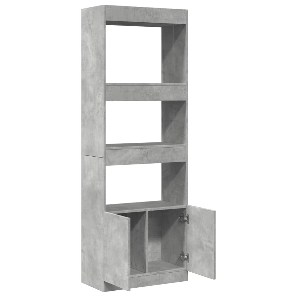 Skříň Highboard Betonově Šedá 63 X 33 X 180 Cm Kompozitní Dřevo