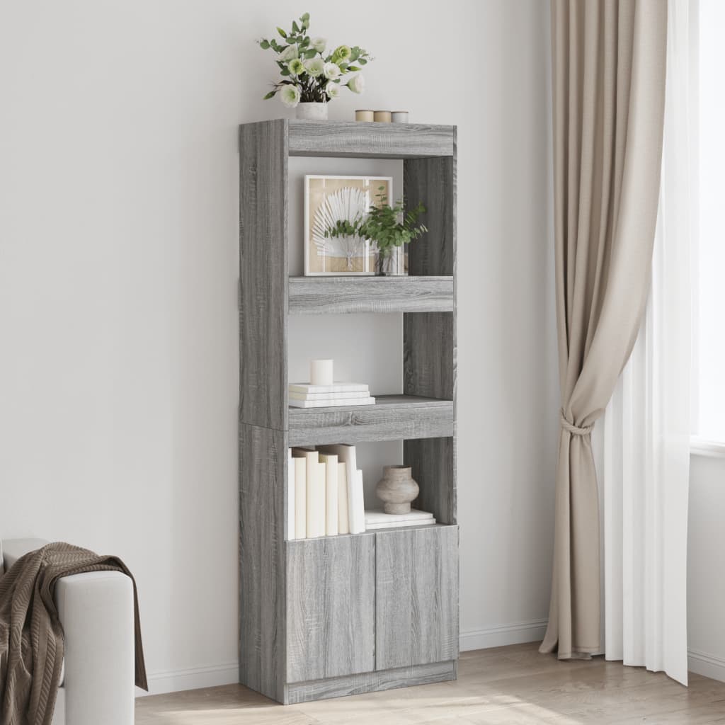 Skříň Highboard Šedá Sonoma 63 X 33 X Kompozitní Dřevo Šedá Sonoma