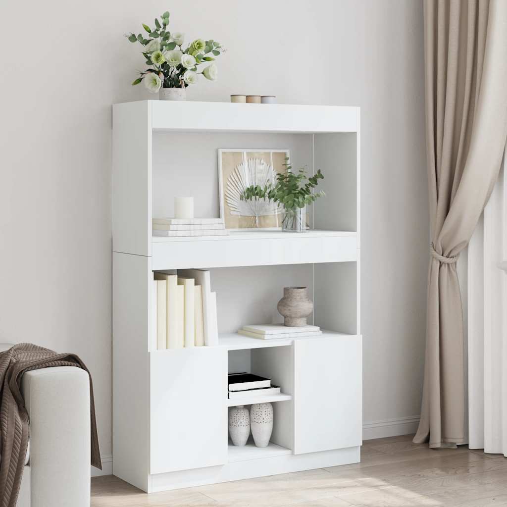 Skříň Highboard 63 X 33 X Kompozitní Dřevo Bílá