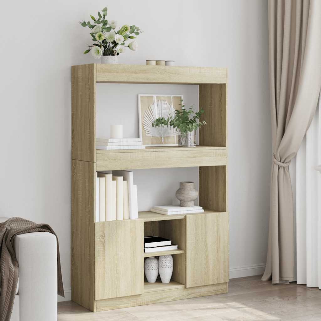 Skříň Highboard 63 X 33 X Kompozitní Dřevo Dub Sonoma